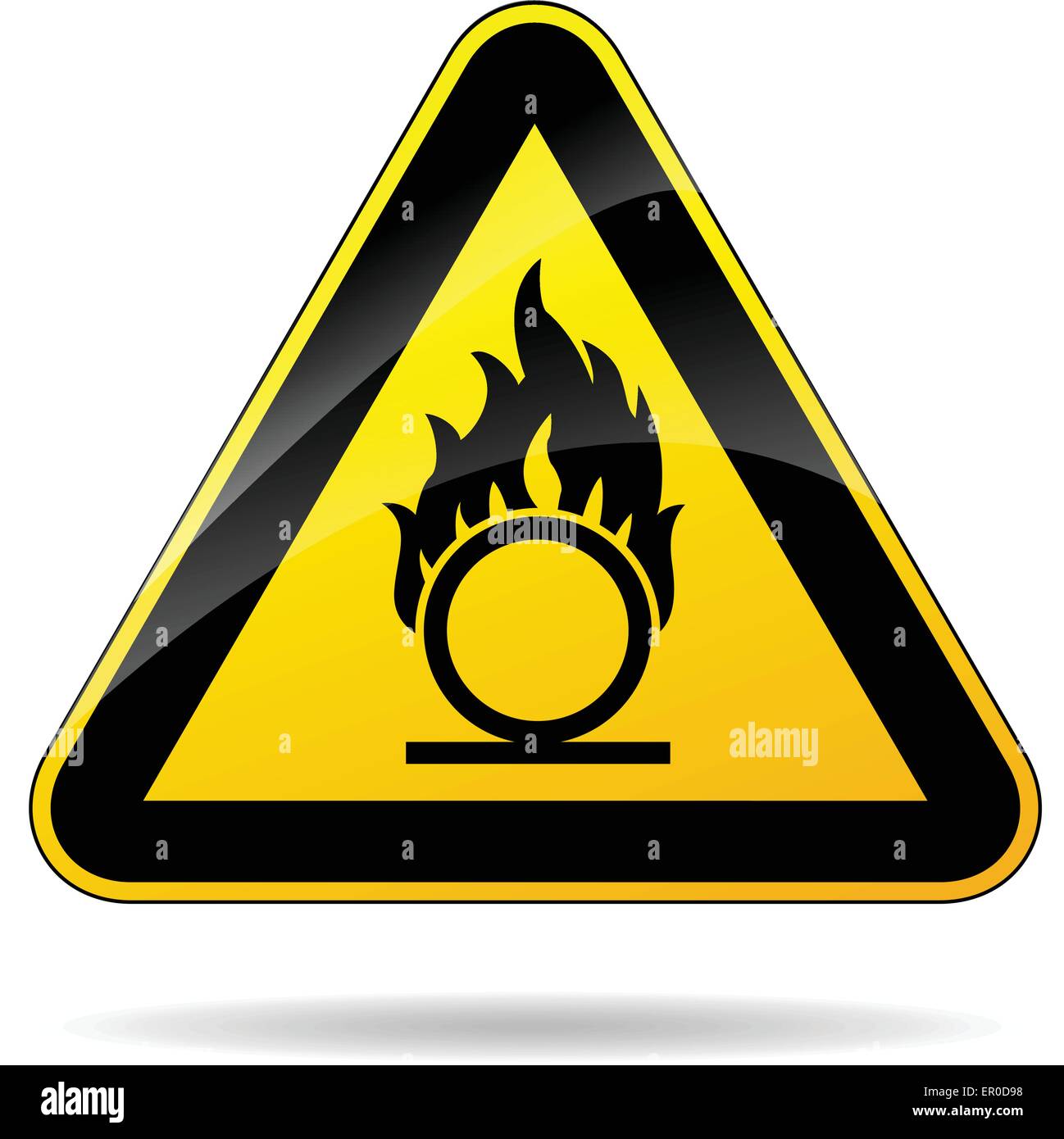 illustration of safety triangle sign on white background Stock Vector