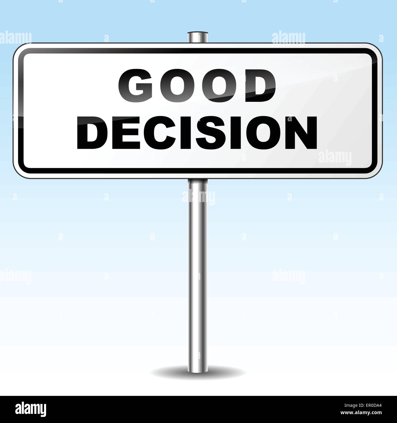 Illustration of good decision sign on sky background Stock Vector