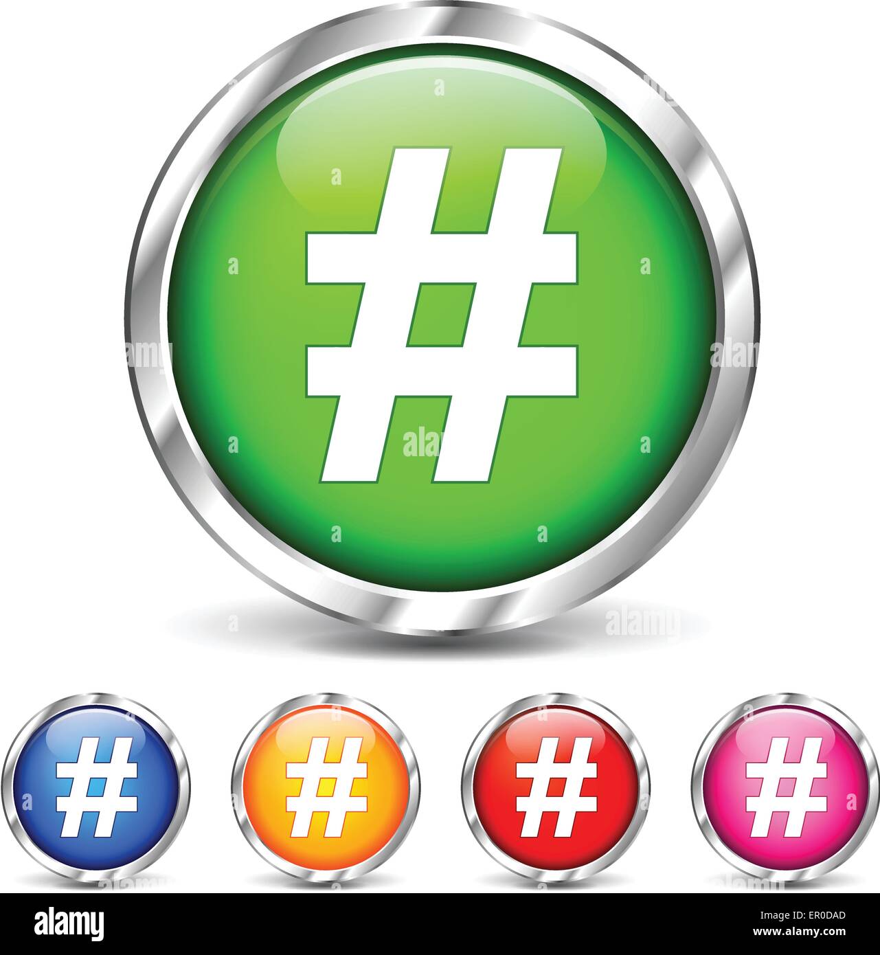 Illustration of hashtag icons set on white background Stock Vector ...