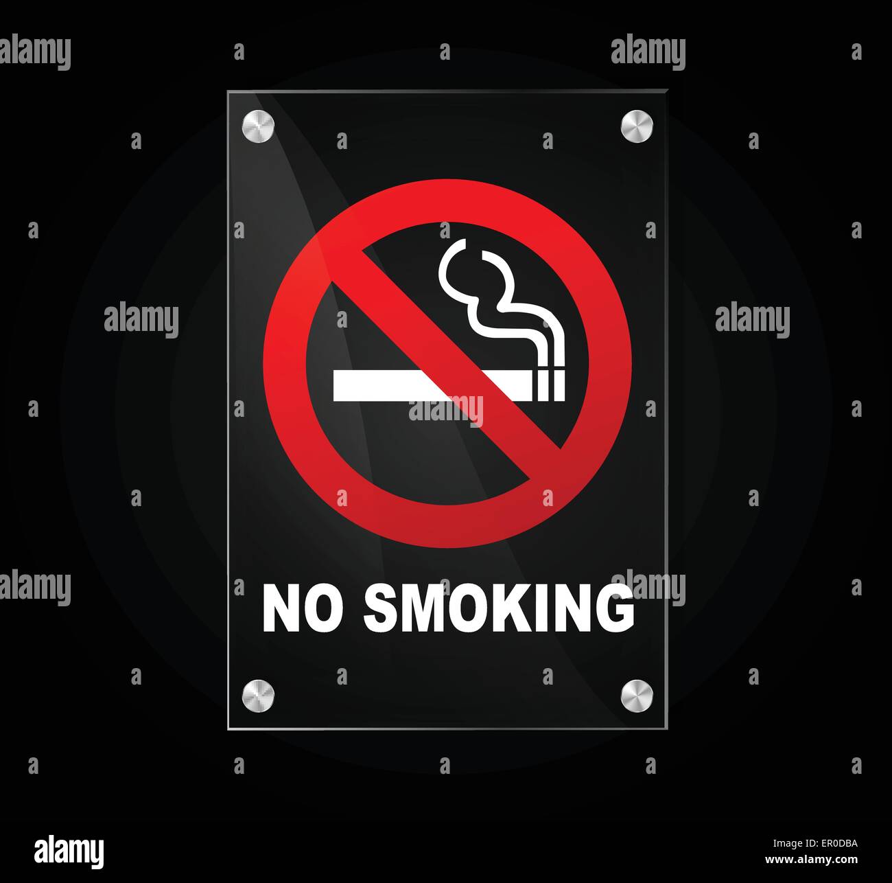 Illustration of no smoking sign on black background Stock Vector