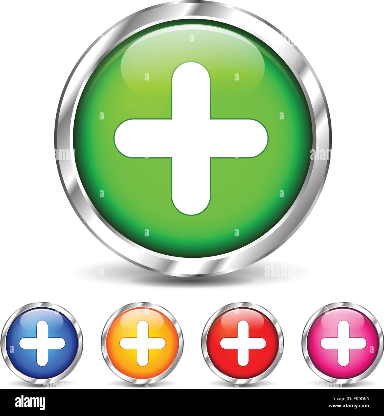 Illustration of plus icons set on white background Stock Vector Image ...