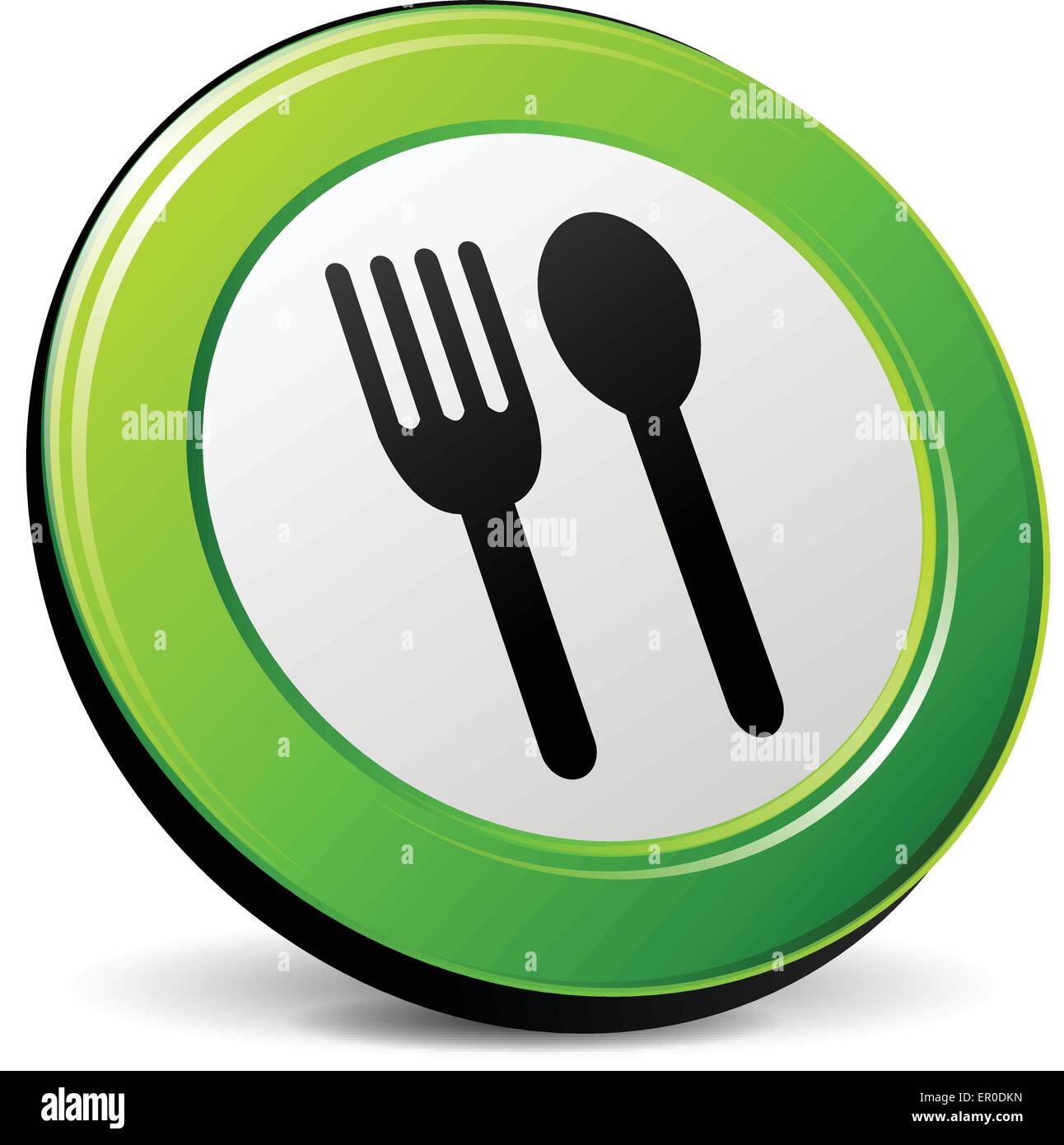 Illustration of green restaurant icon on white background Stock Vector