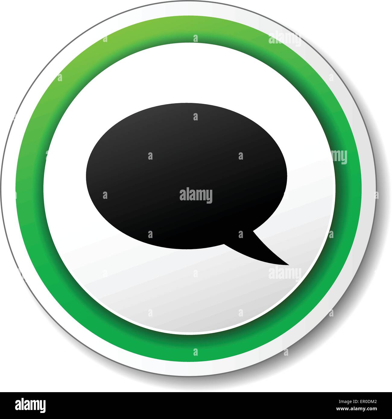 Illustration of white and green speech bubblee icon Stock Vector