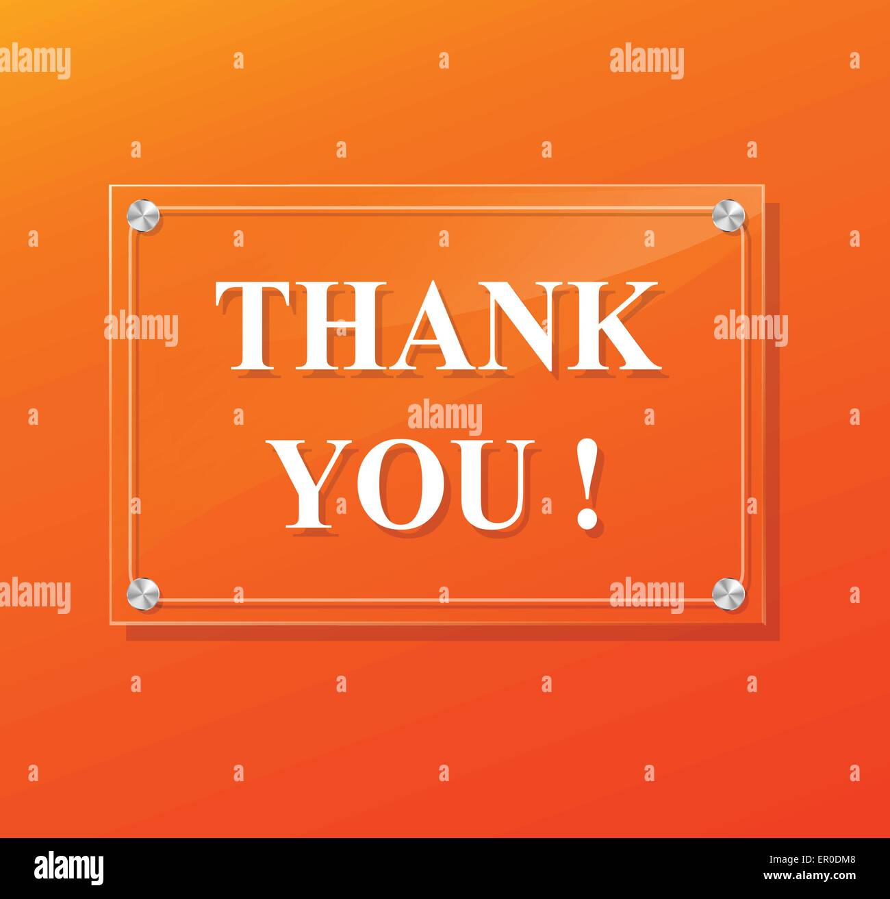 Illustration of orange thank you sign background Stock Vector