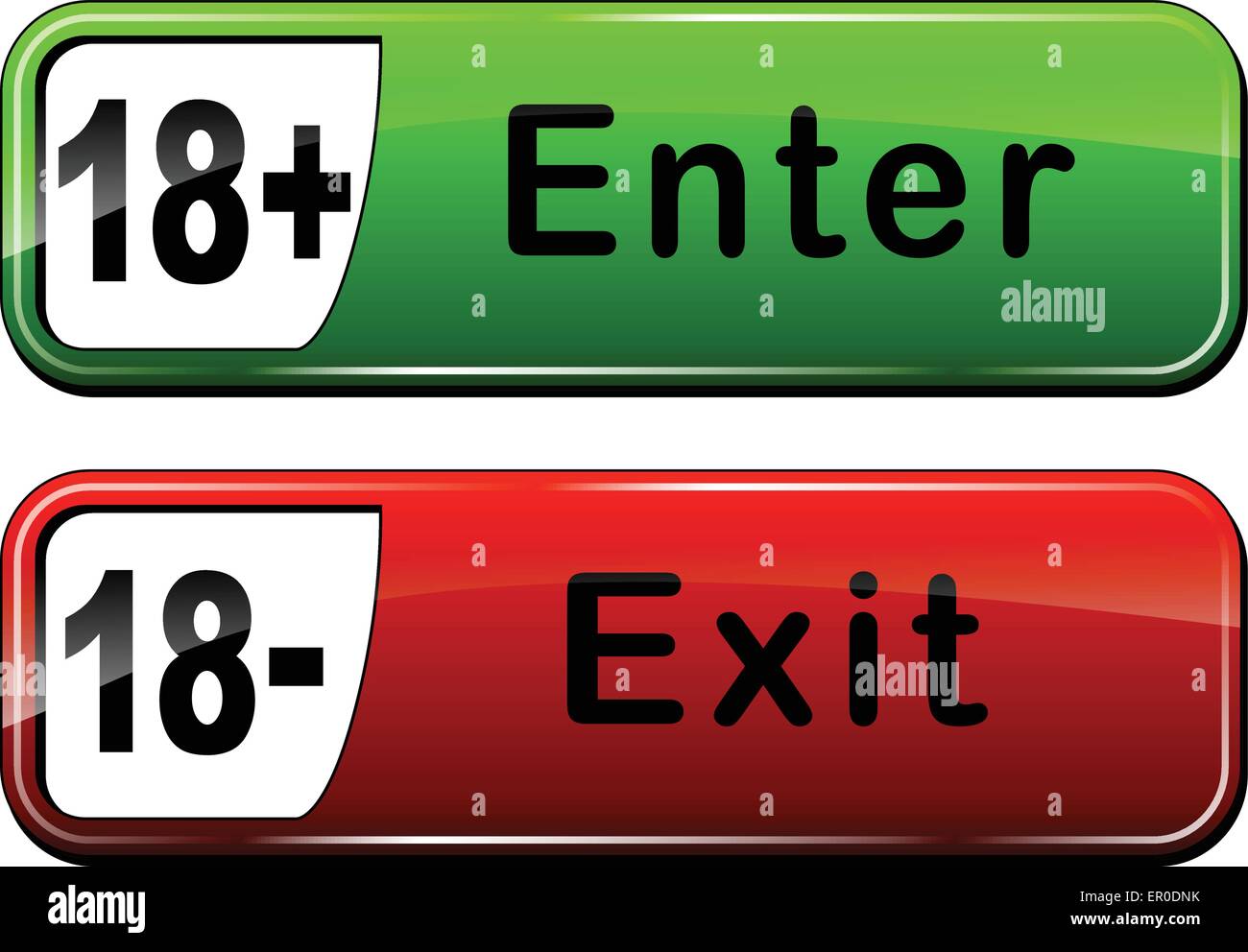 Illustration of enter and exit web buttons Stock Vector