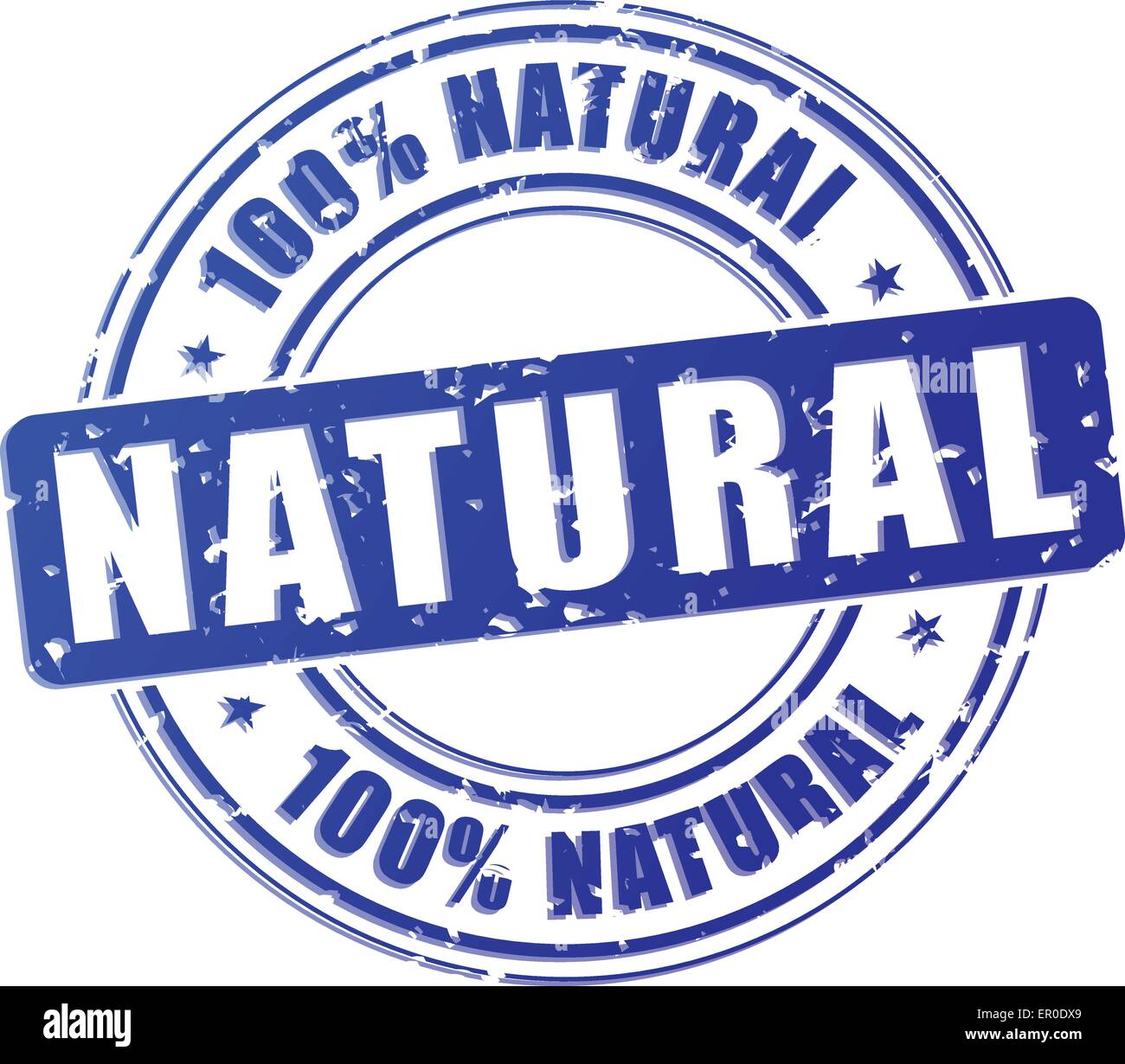 Illustration of natural blue stamp on white background Stock Vector