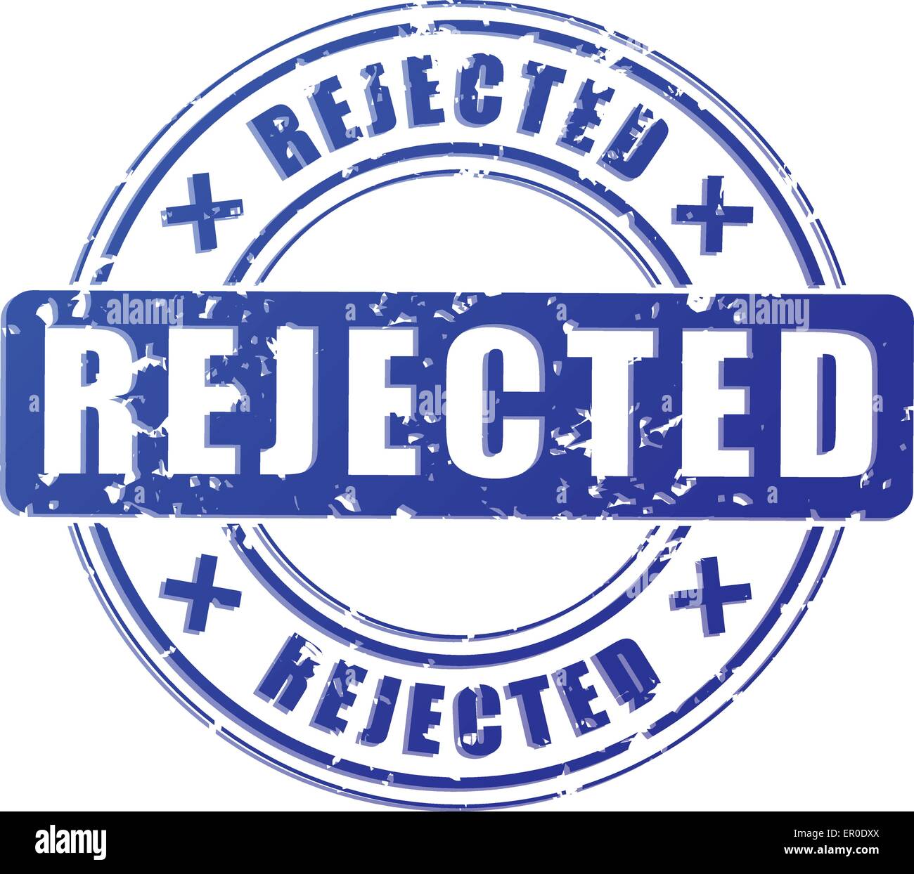 Illustration of rejected blue stamp on white background Stock Vector