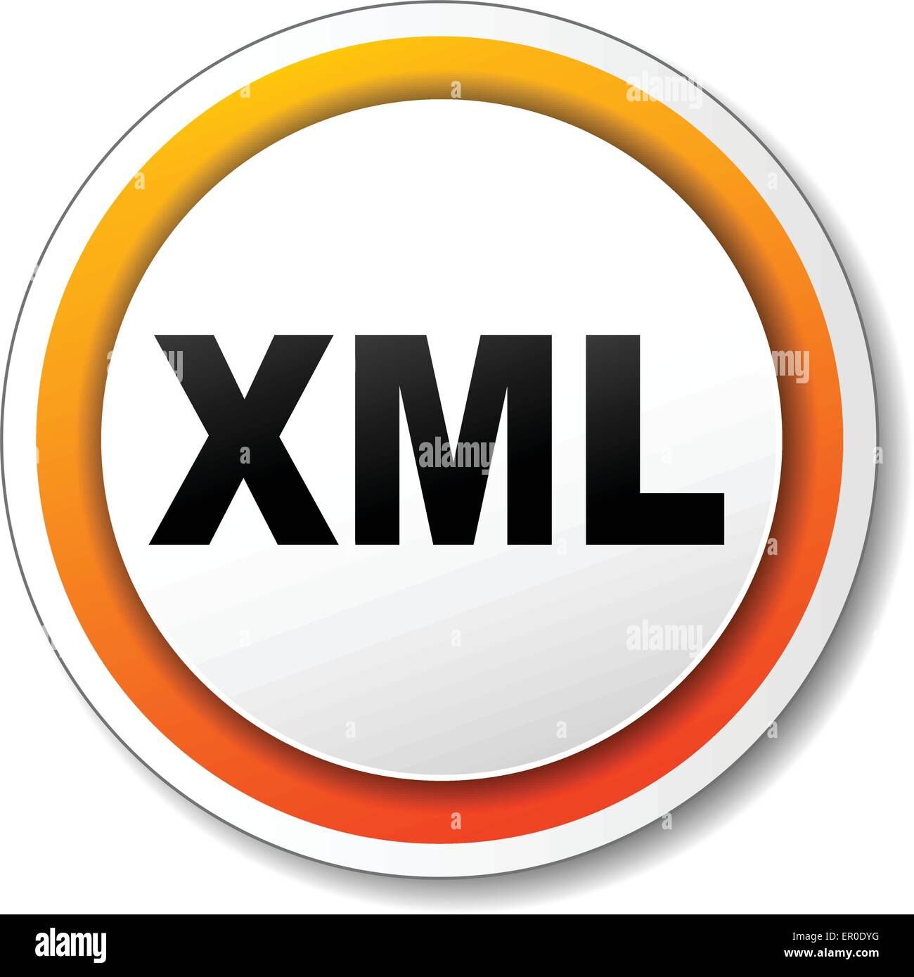 illustration of xml orange icon on white background Stock Vector