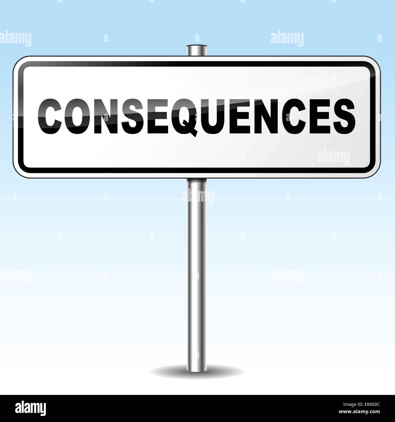 Illustration of consequences sign on sky background Stock Vector