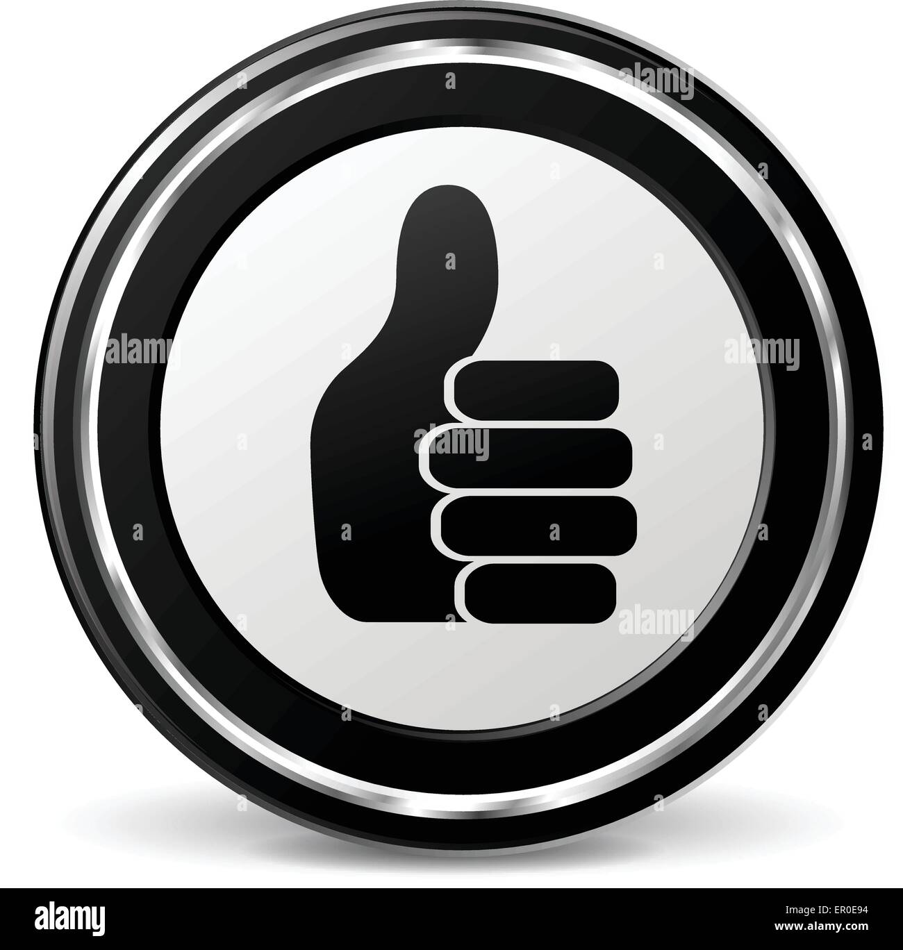 Illustration of metal round icon for like Stock Vector