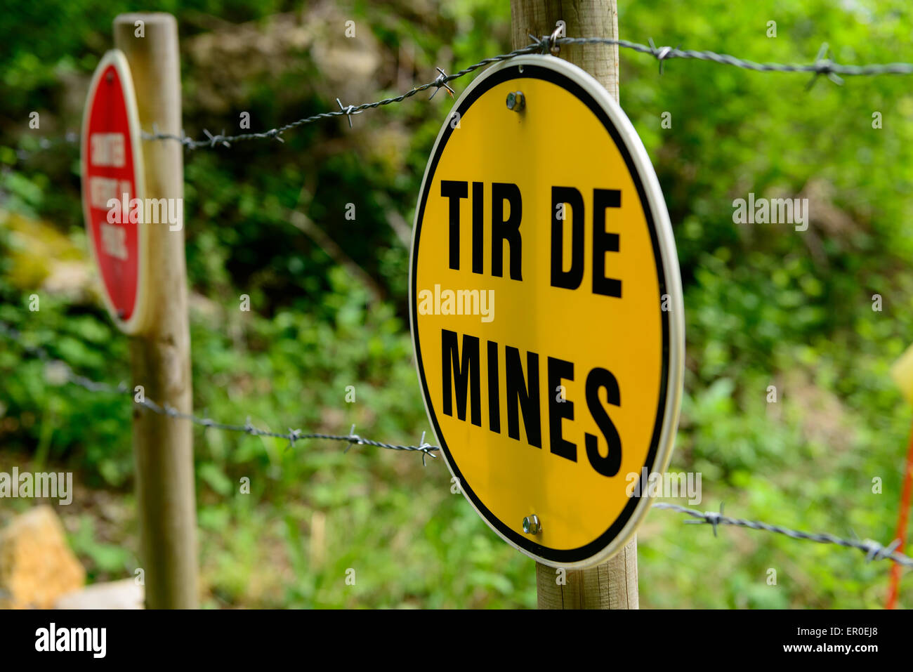 Explosive Sign France french signs Danger explosives in a working site Stock Photo - Alamy