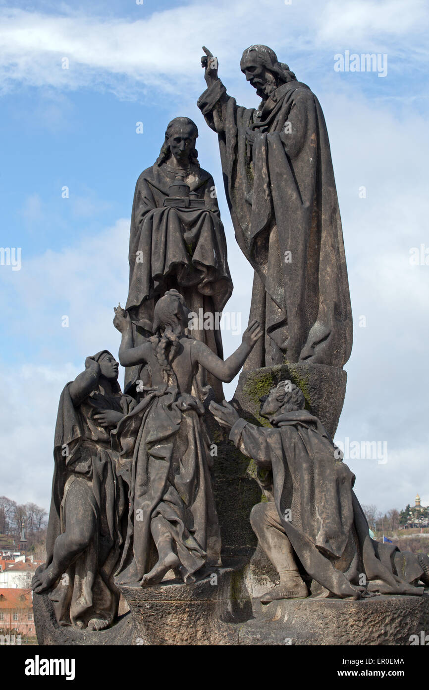 Prague: St. Cyril and St. Methodius Statue Stock Photo