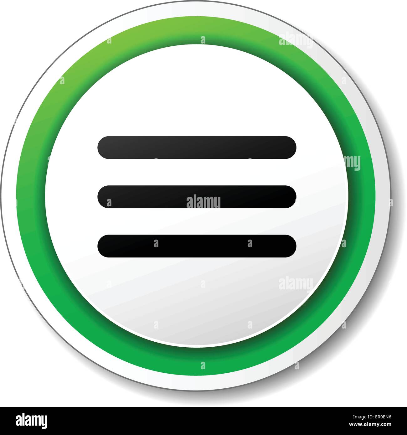 illustration of round white and green icon for website menu Stock ...