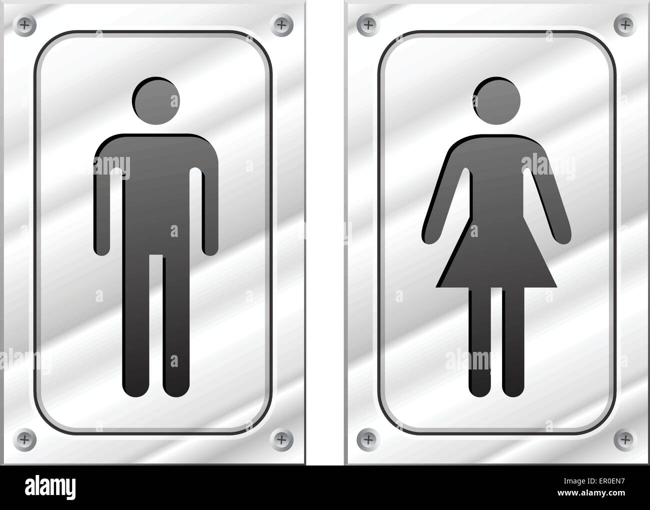 illustration of male and female metal signs Stock Vector