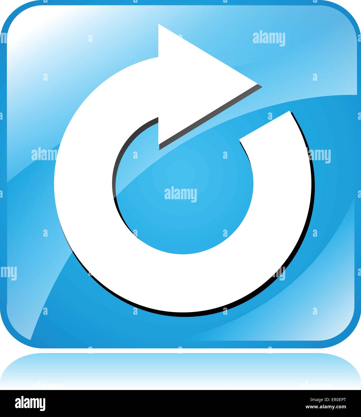 Illustration of blue square design icon for refresh Stock Vector