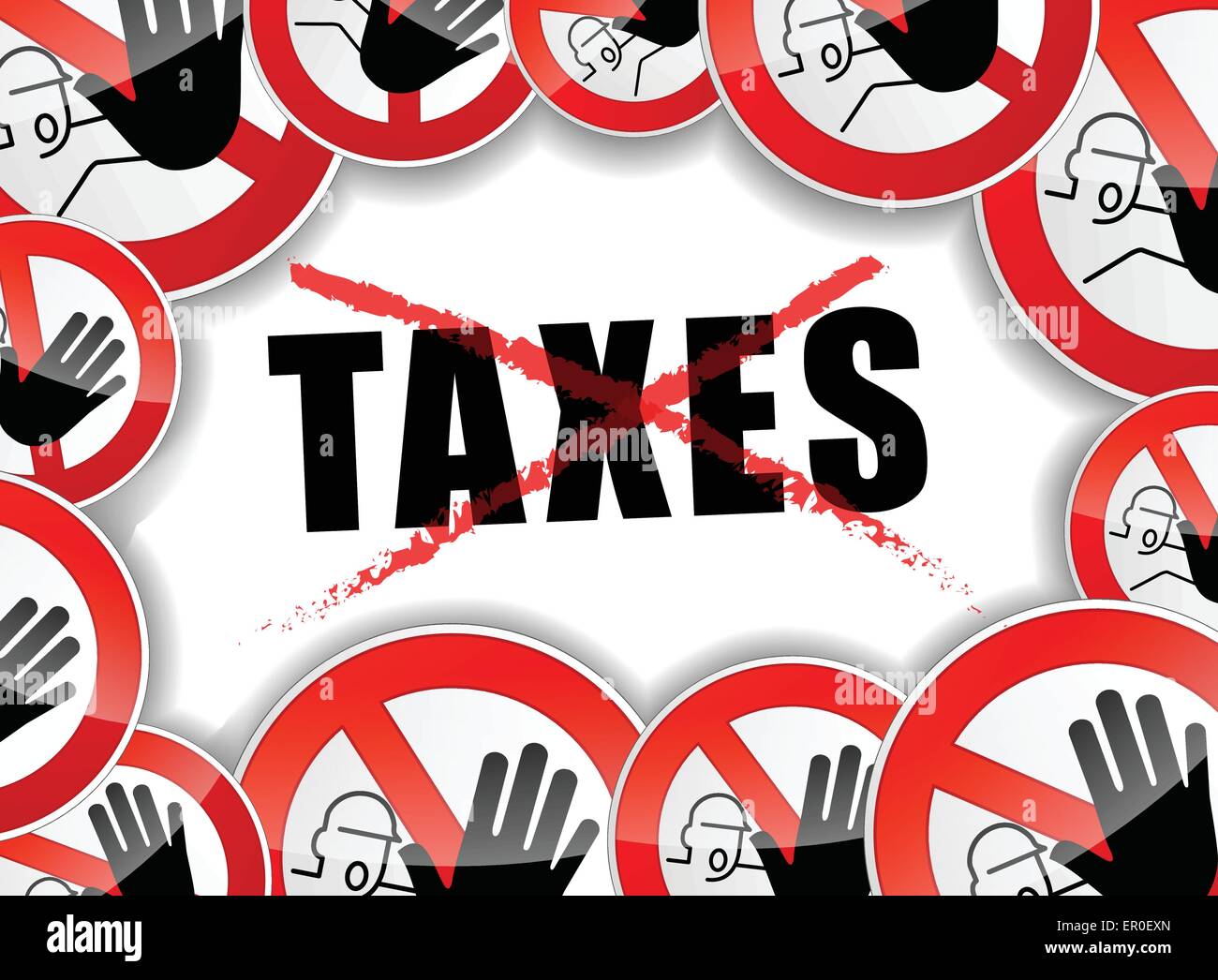 illustration of no taxes abstract concept symbol Stock Vector Image