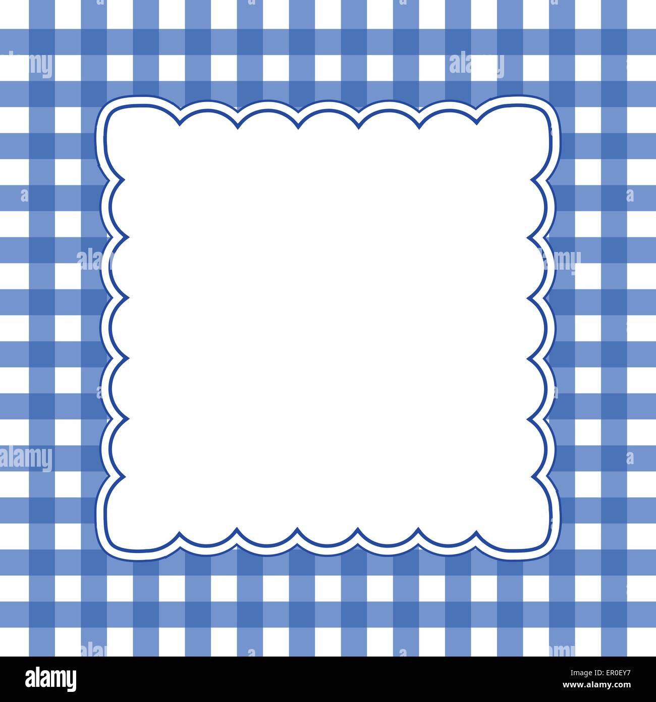illustration of white and blue gingham background Stock Vector