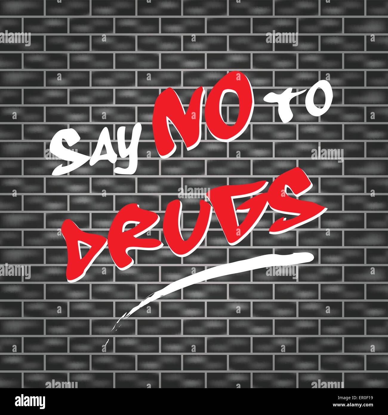 abstract illustration for say no to drugs Stock Vector