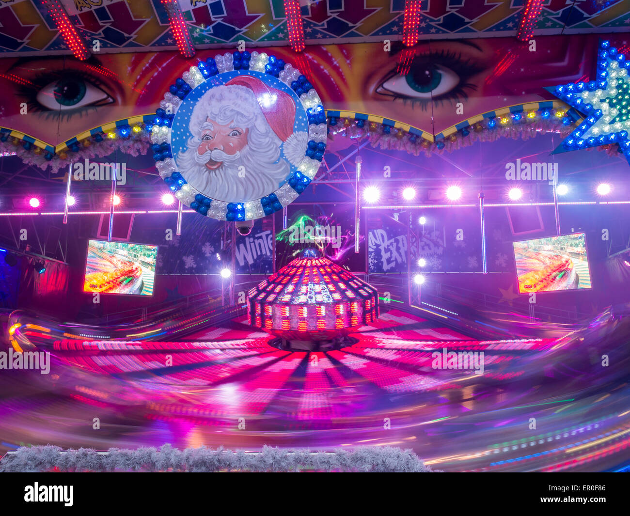 Spinning carousel in Hyde Park Winter Wonderland Stock Photo Alamy