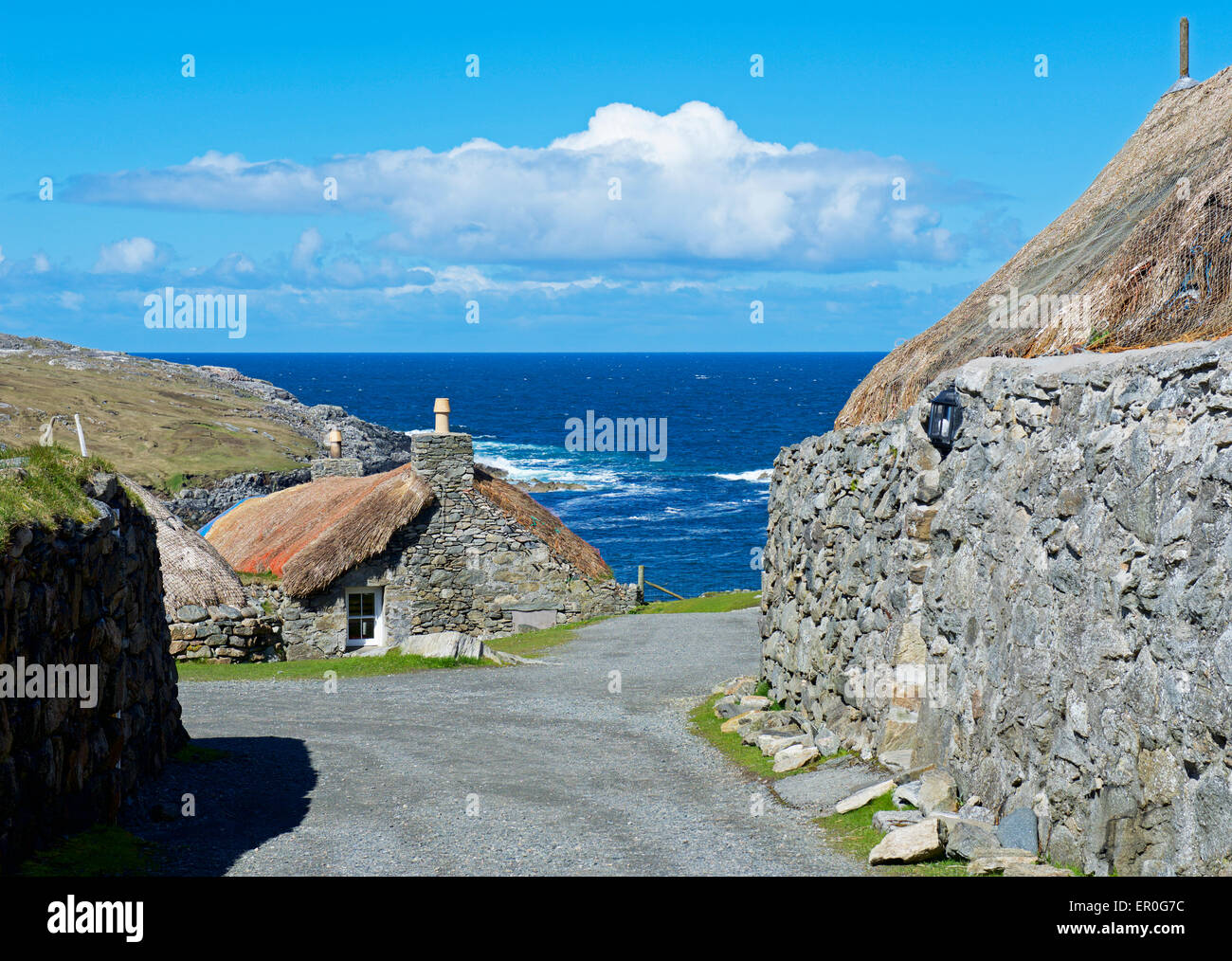 The Gearrannan Blackhouse Village, Isle of Lewis, Outer Hebrides, Scotland UK Stock Photo