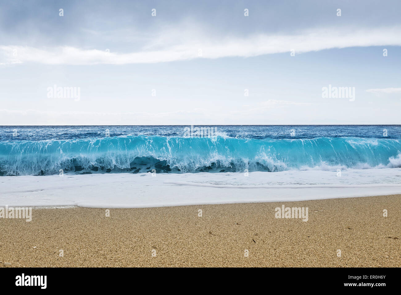 Wave on Mediterranean , Ionian sea Stock Photo Alamy