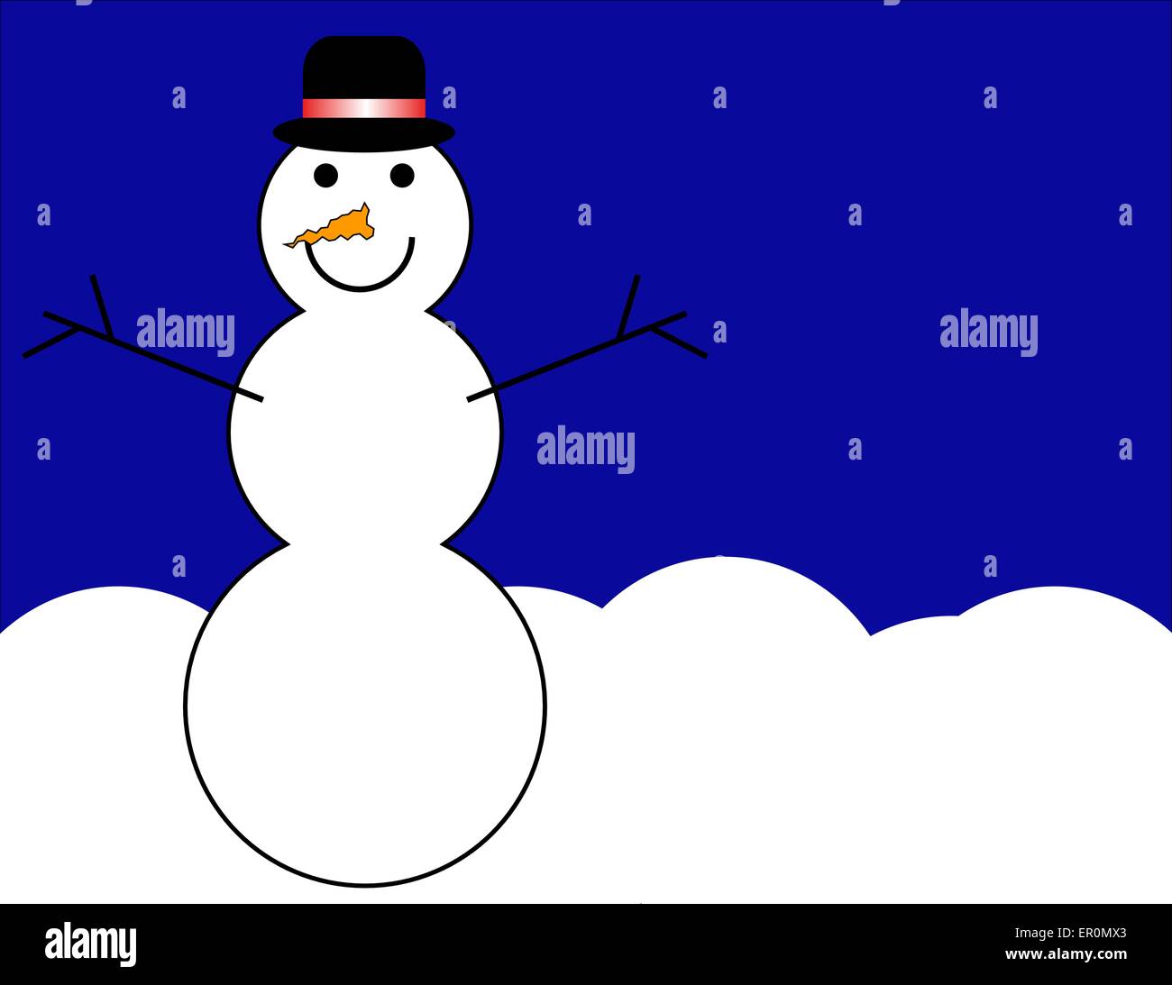 Winter Snowman Background Stock Vector