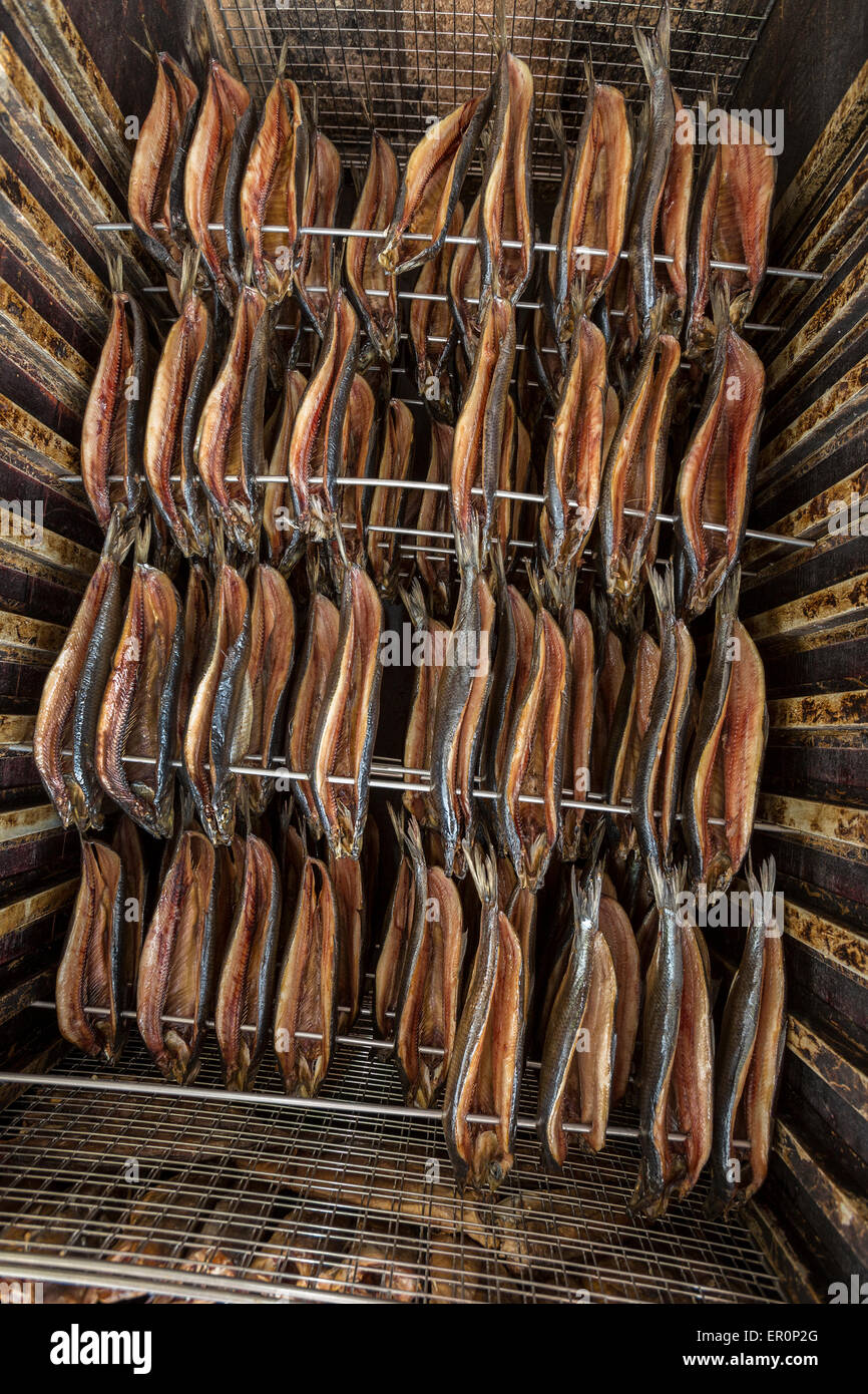 Smoked fish - fish that has been cured by smoking Stock Photo