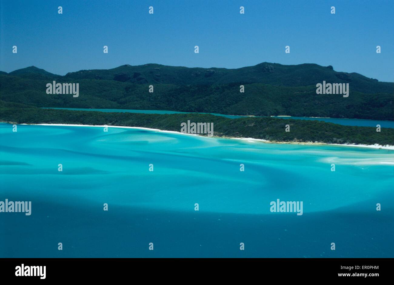 Australia, Queensland, Whitsunday island, Whitehaven beach (aerial view) - Stock Image