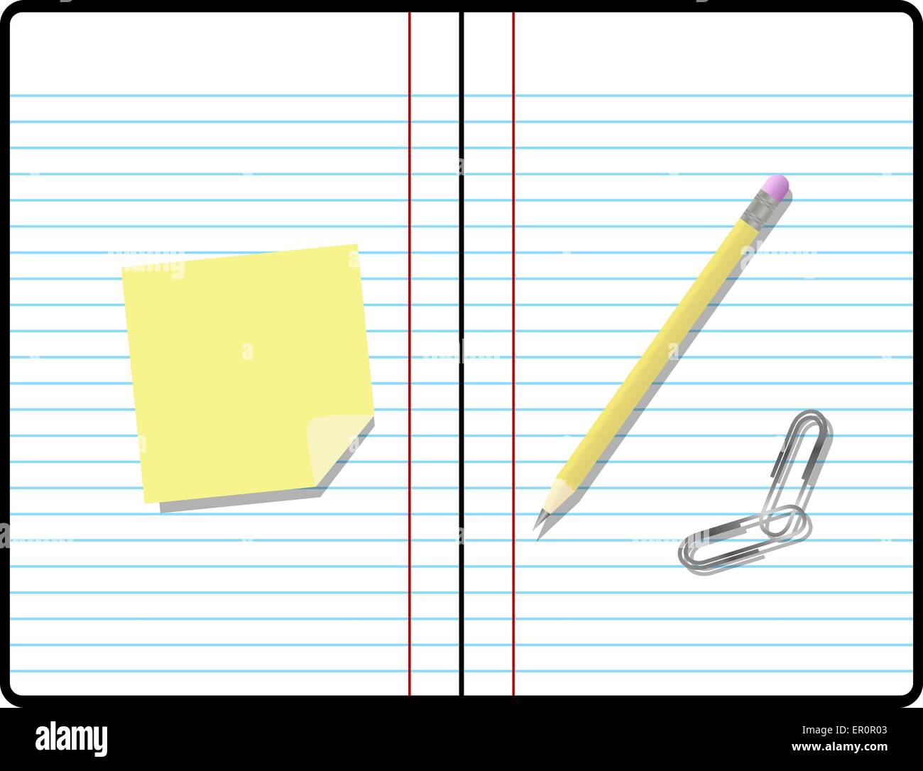 Composition Notebook with Pencil and Sticky Note with Room for Your