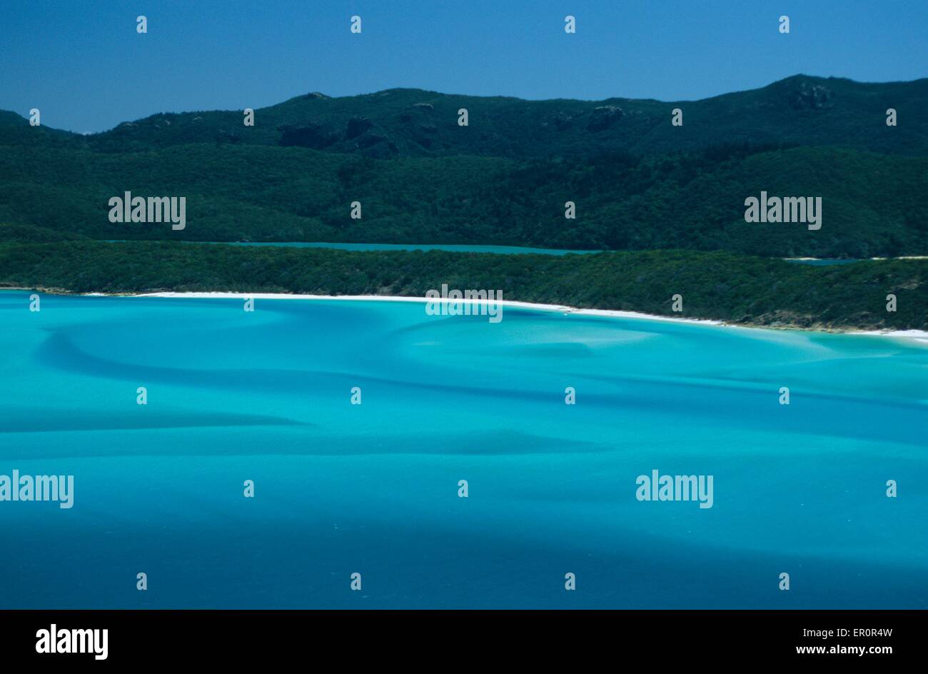 Australia, Queensland, Whitsunday island, Whitehaven beach (aerial view) - Stock Image
