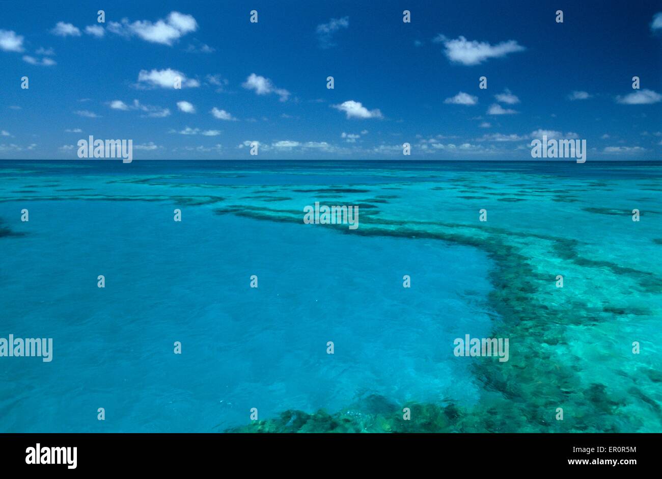 Australia, Queensland, north of Whitsunday islands, Greef barrier reef, Hardy reef  (aerial view) Stock Photo