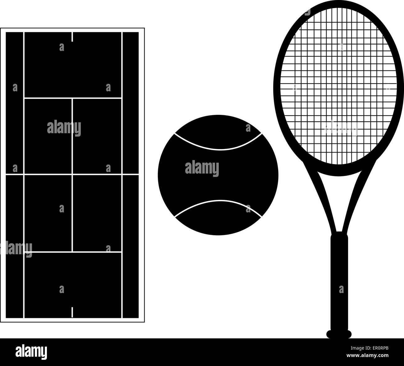 Set of Tennis Silhouettes Stock Vector