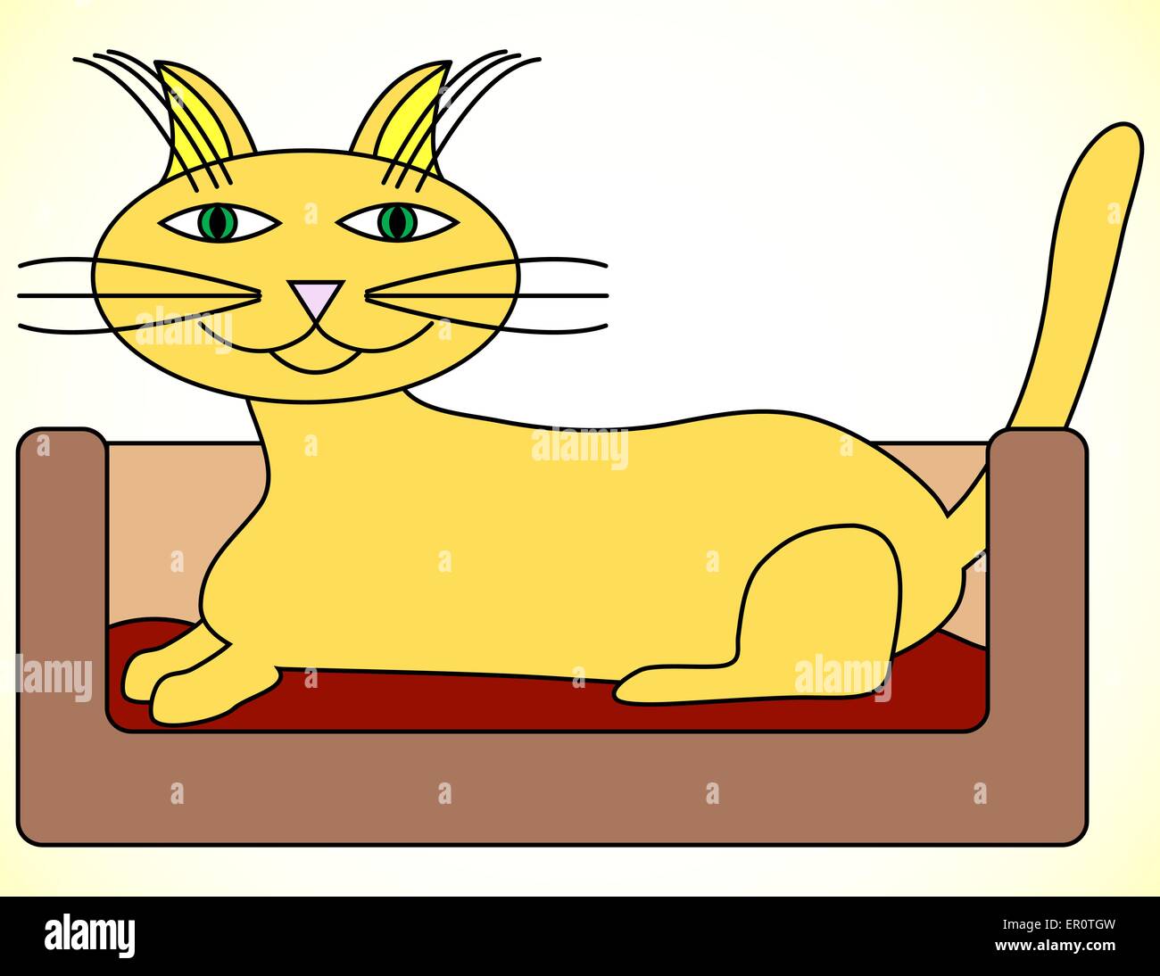 Cat resting in a cat bed Stock Vector