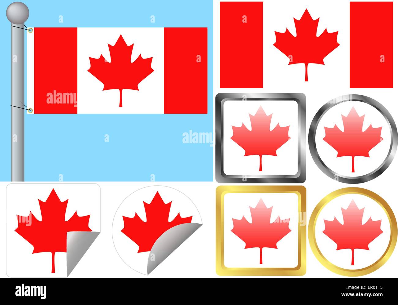 Flag Set Canada Stock Vector Image & Art - Alamy