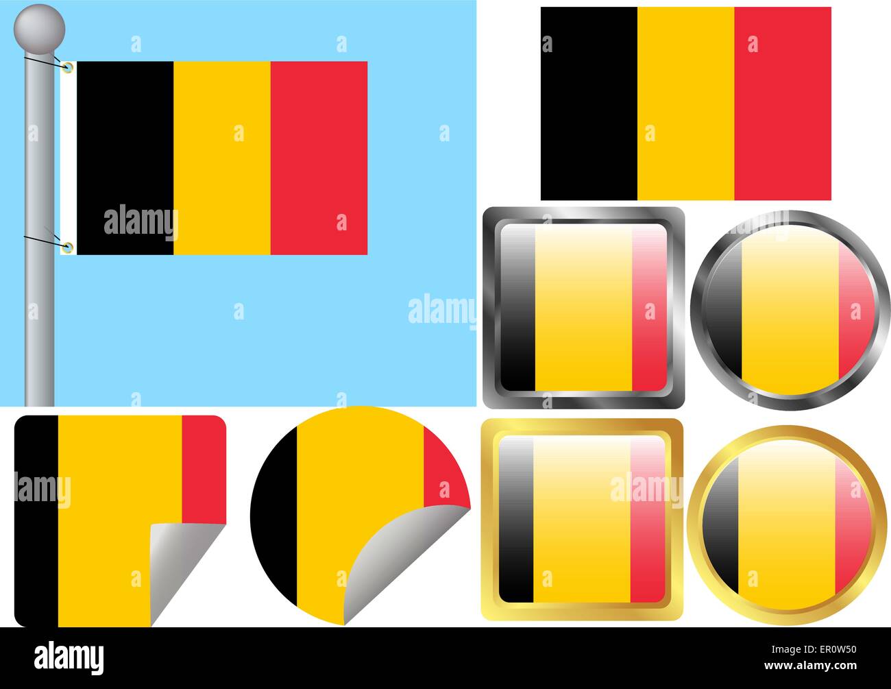 Flag Set Belgium Stock Vector Image & Art - Alamy
