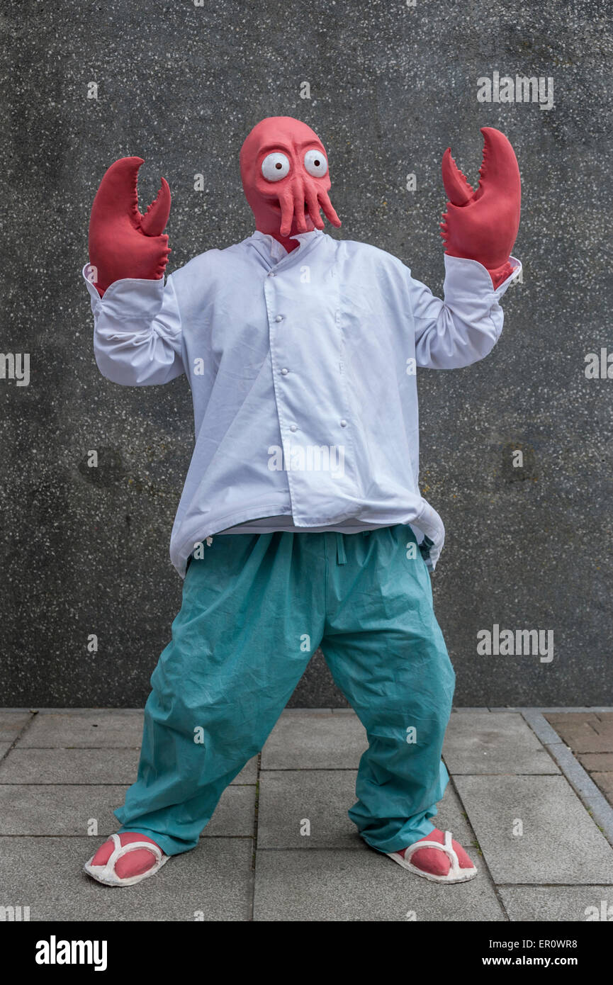 London, UK. 24 May 2015. A man dressed as Doctor Zoidberg from Futurama poses, as fans of comic books, anime, games and more gather together for the bi-annual MCM Comic-Con event at the Excel Centre which celebrates pop culture. Credit:  Stephen Chung / Alamy Live News Stock Photo
