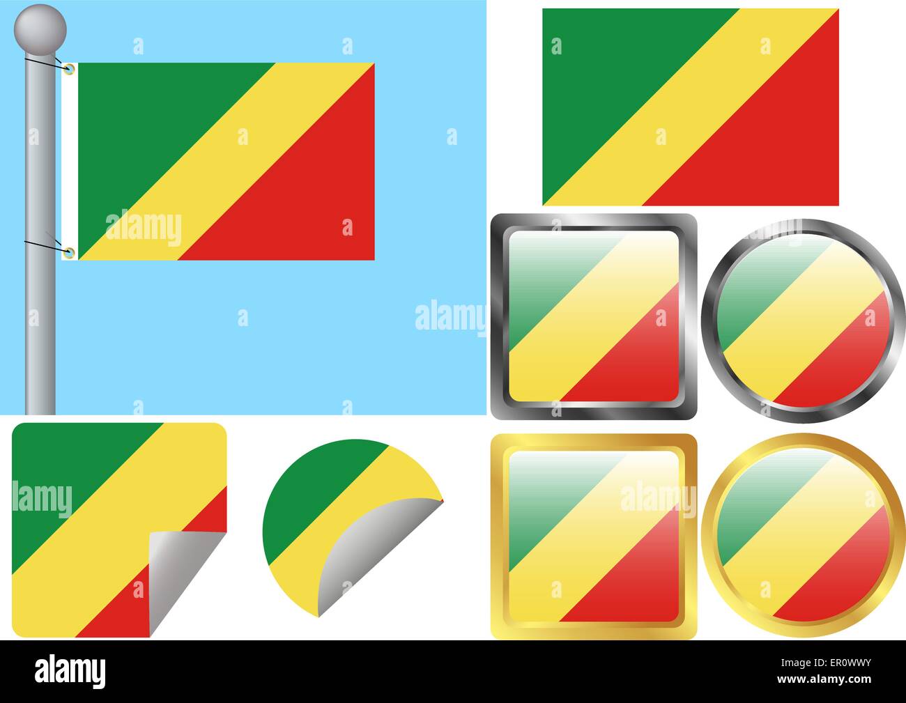 Flag Set Republic of the Congo Stock Vector Image & Art - Alamy