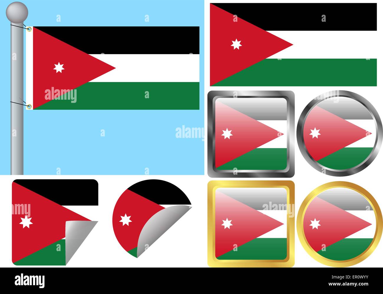 Flag Set Jordan Stock Vector Image & Art Alamy