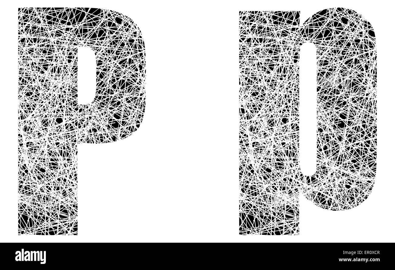 Abstract Black and White Font Letter P Stock Vector Image & Art - Alamy