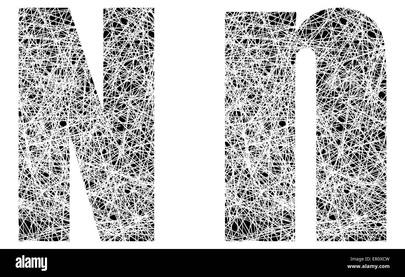 Abstract Black and White Font Letter N Stock Vector Image & Art - Alamy