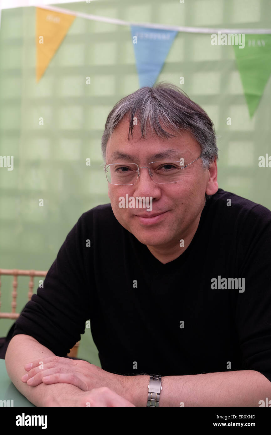Powys, Wales, UK. 24th May, 2015. Hay Festival Day 4: Author Kazuo Ishiguro at the Hay Festival 2015 to talk about his latest novel The Buried Giant. Stock Photo
