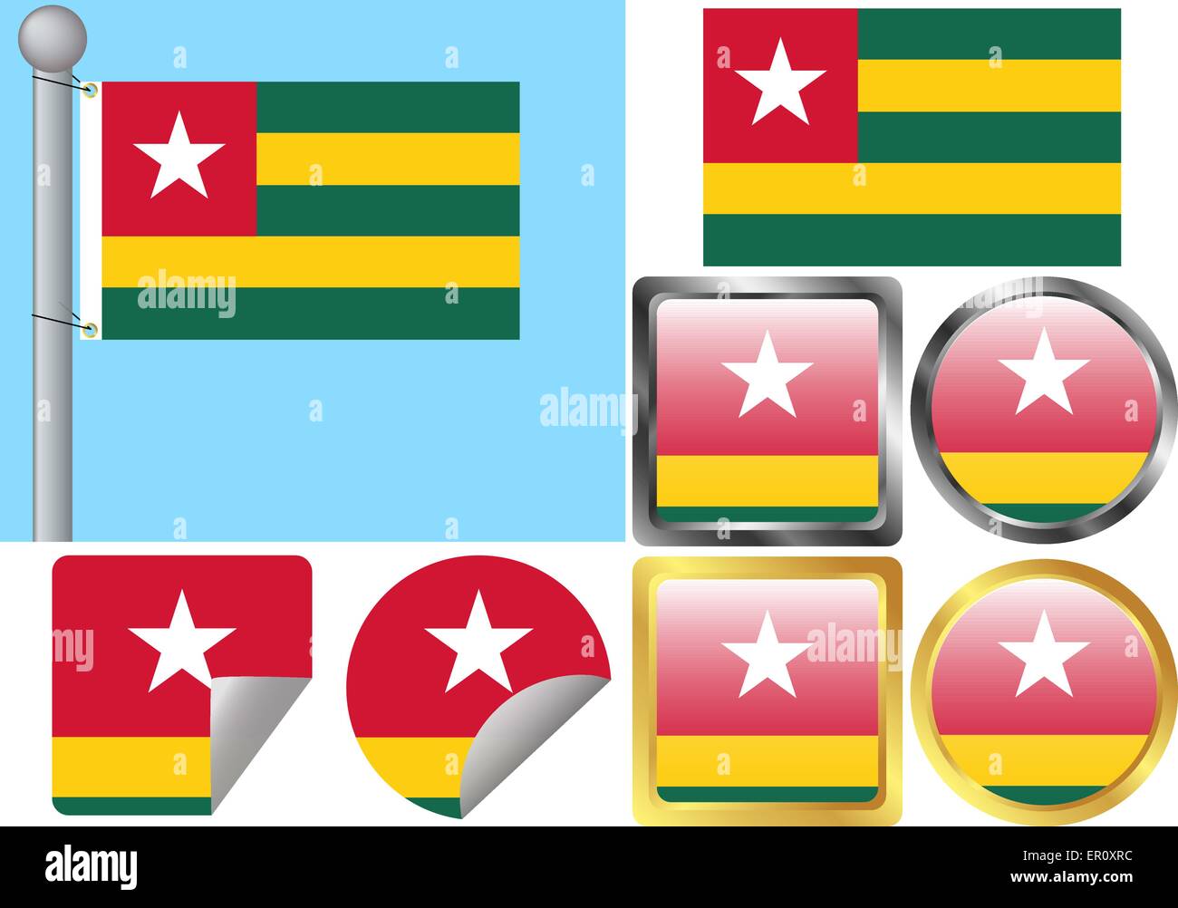 Flag Set Togo Stock Vector