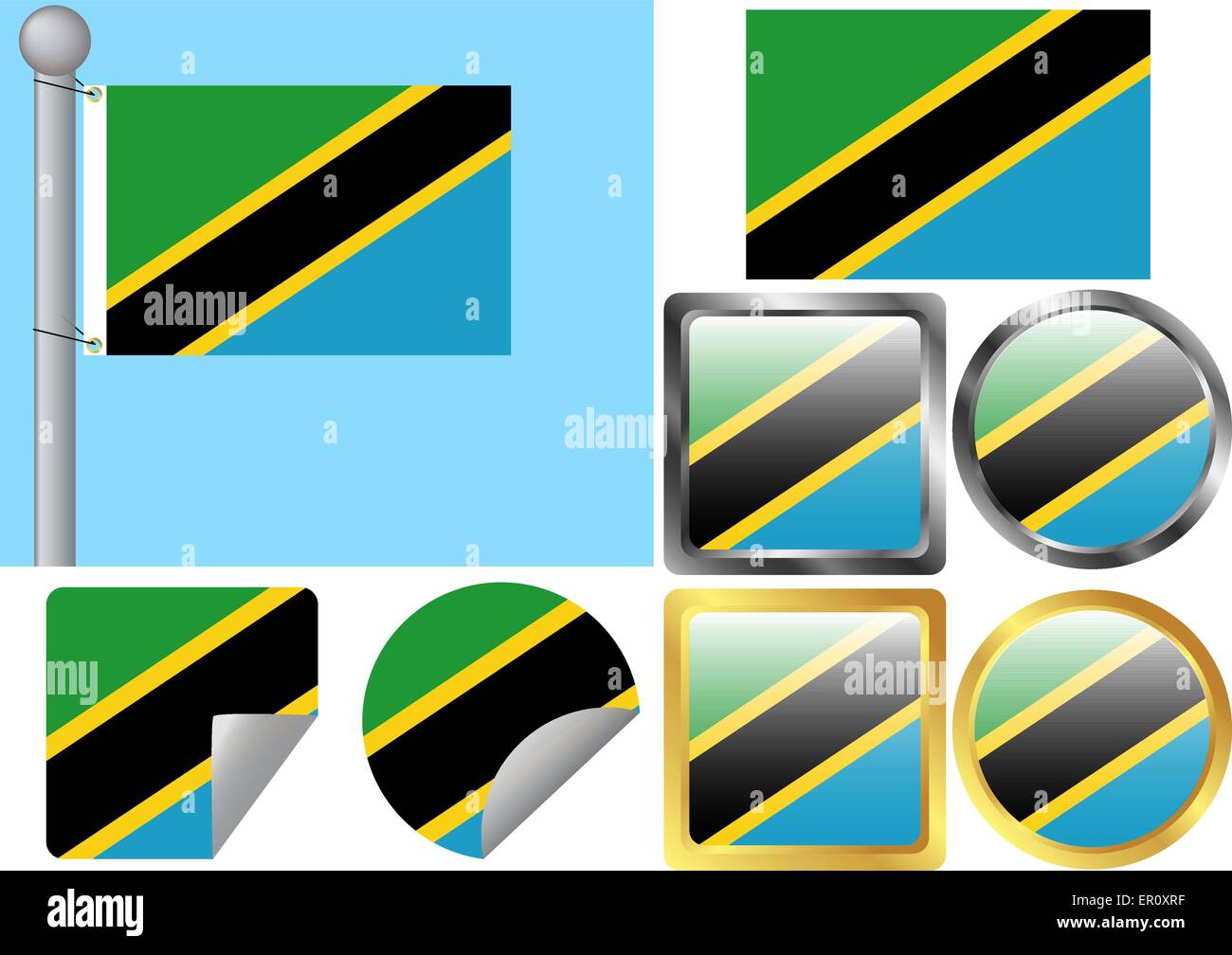 Flag Set Tanzania Stock Vector Image & Art - Alamy