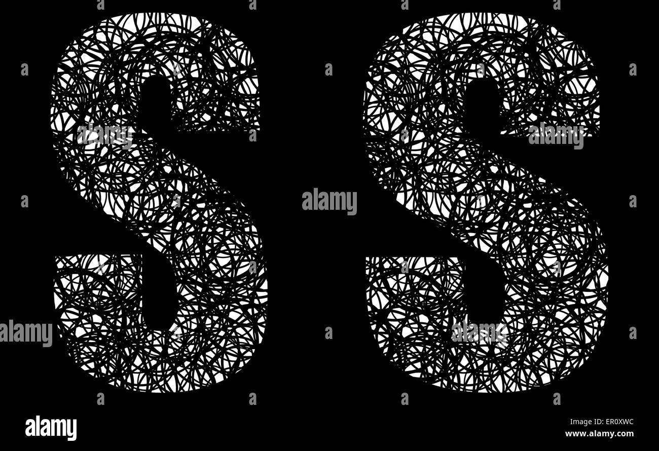 Abstract Black and White Font Letter S Stock Vector Image & Art - Alamy