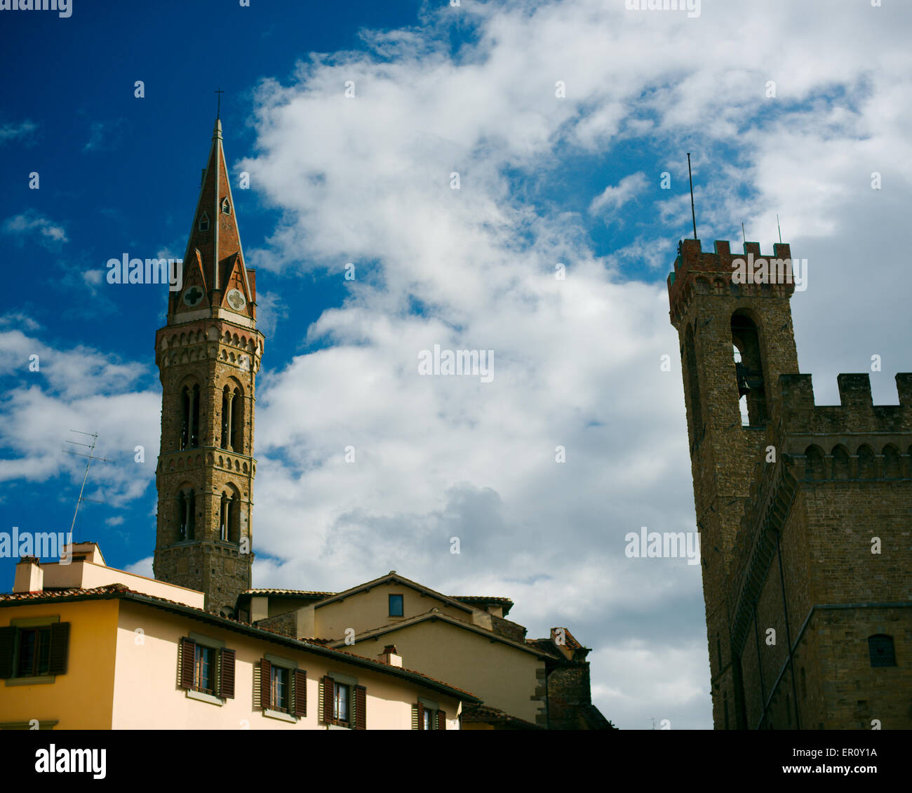 Two belltowers, Florence, Italy Stock Photo