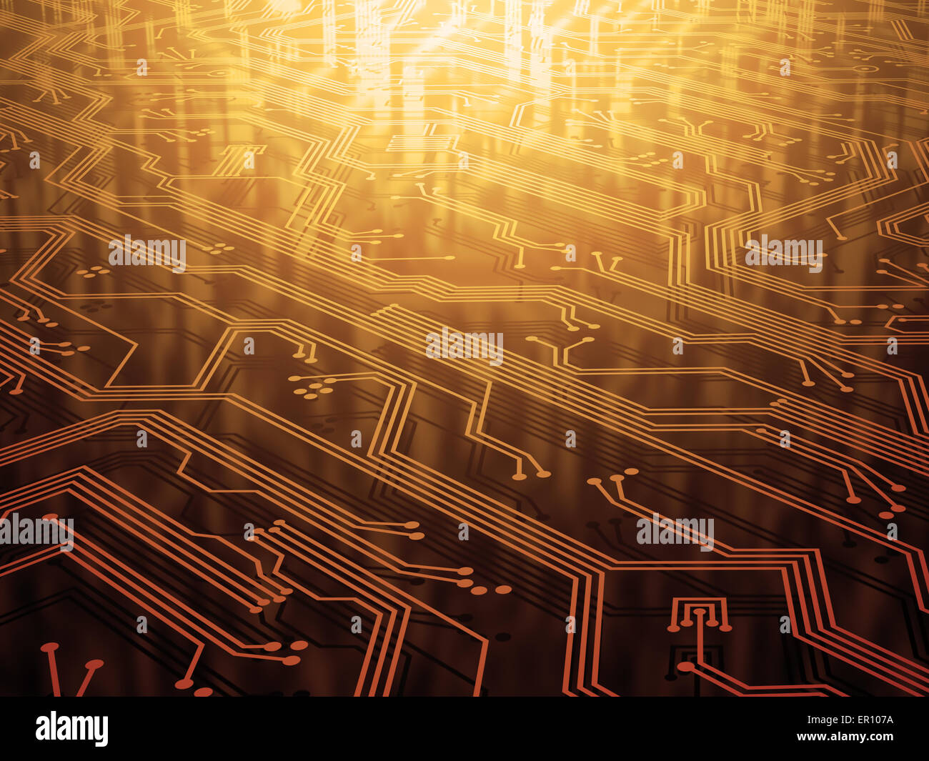 Electronic circuit background concept of technology. Stock Photo