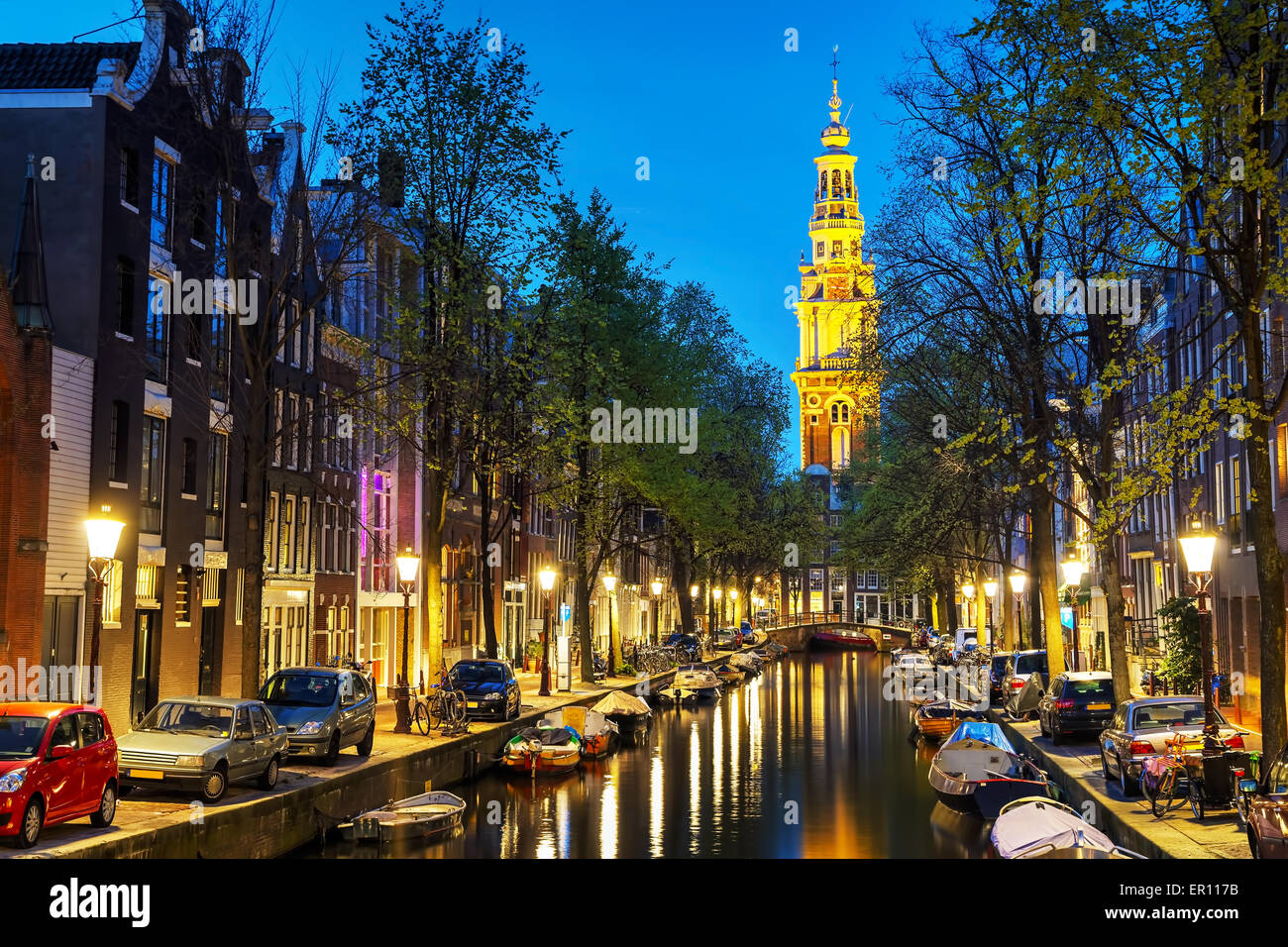 Zuiderkerk church in Amsterdam in the evening Stock Photo
