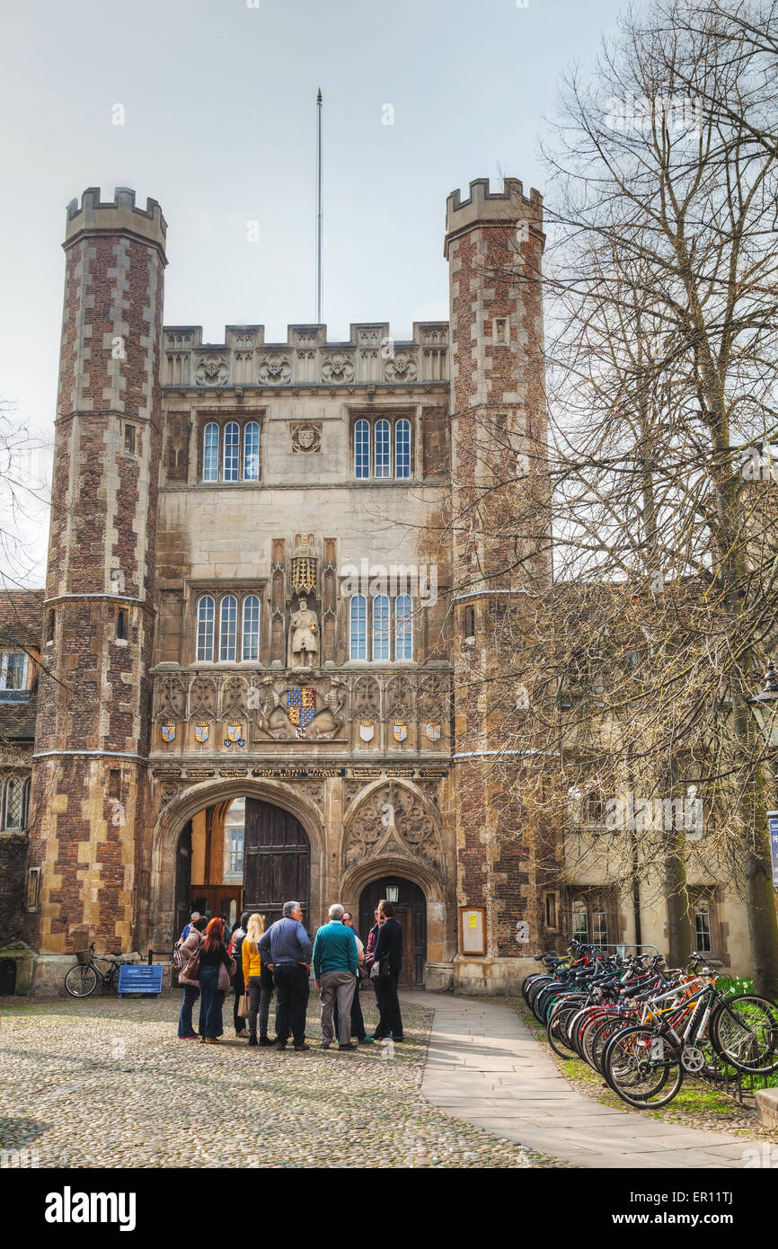 Cambridge, UK - April 9: Entrance to the Trinity College in Cambridge, UK. Stock Photo
