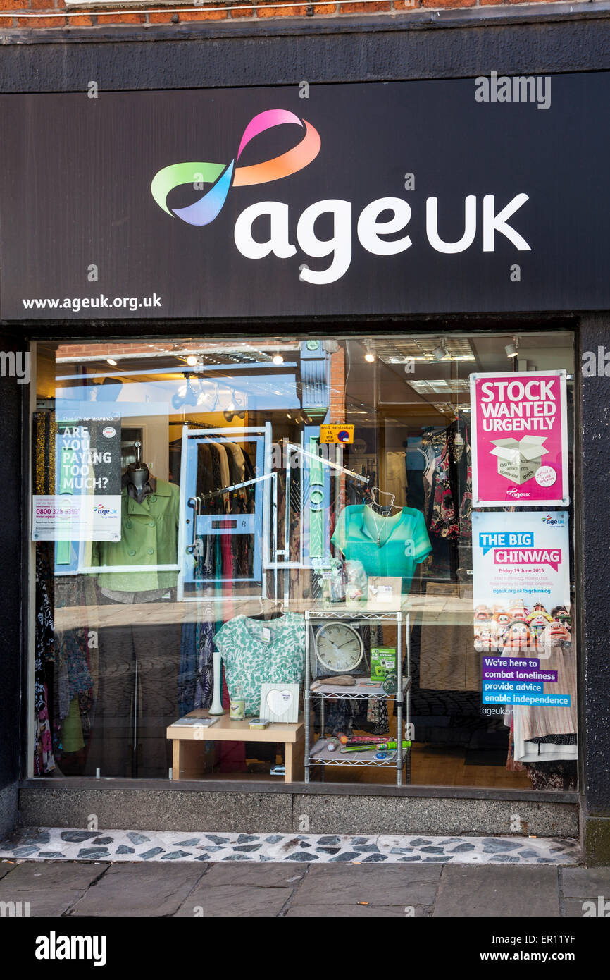 Age UK charity shop Stock Photo Alamy