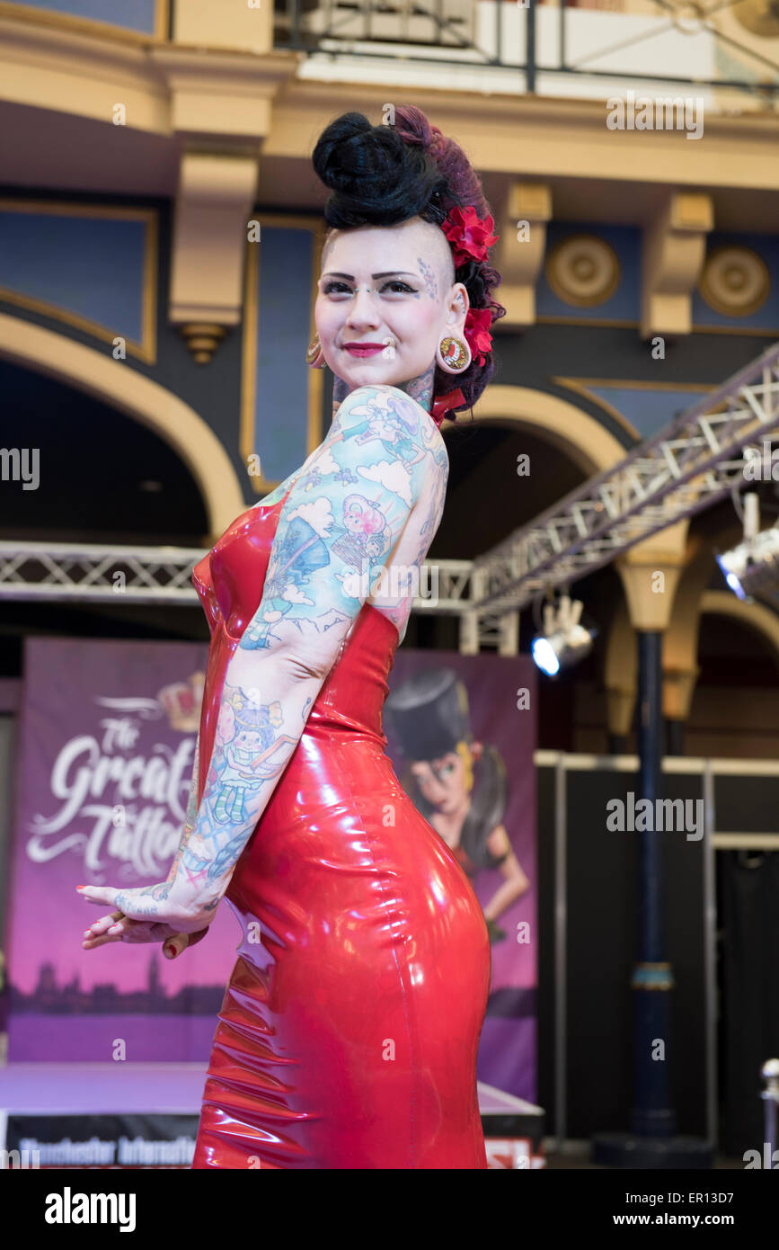 Models on the Catwalk at the Great British Tattoo Show - Alexandra Palace Stock Photo